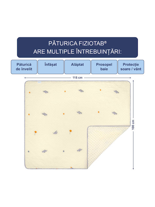 Κουβέρτα Αγκαλιάς & Λίκνου Fleece Γκρι 100x115εκ.