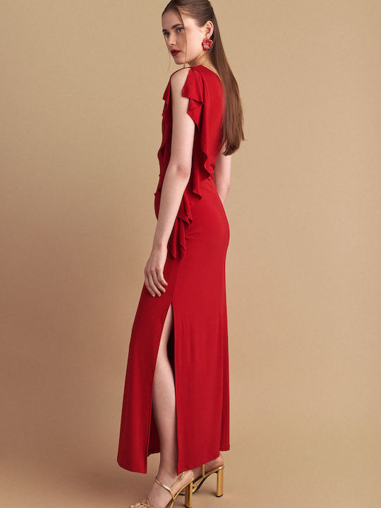 Rochie Maxi De Vară Pentru Nuntă Botez Roșie