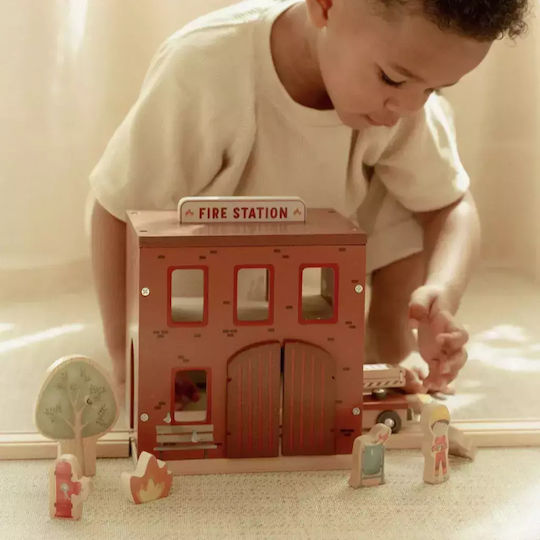 Little Dutch Fire Station Vehicle Wooden for 24+ Months