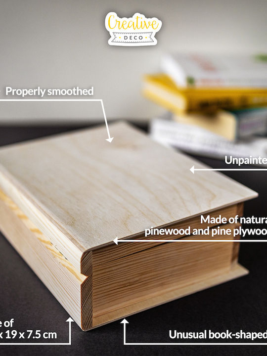 Creative Декоративна кутия Дърво във формата на книга 24x19x7.5см 1бр