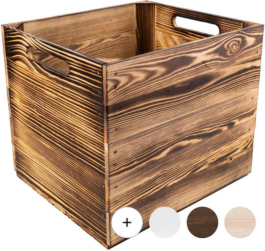 Creative Deco Wooden Burned Box Suitable Kallax Shelves 33x37x33cm Box Handles Natural Organizer Box Diy Gift Decoration Documents Tools Toys
