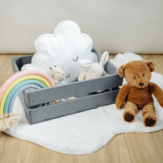 Cufăr Creativ Deco din Lemn Gri 40 X 30 X 15 Cm Cutie din Lemn Natural Perfectă pentru Depozitare Cadou Decorațiune Diy Documente Unelte Jucării
