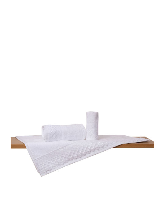Viopros Νο 3 Bridal Towel Set 3pcs with Lace White