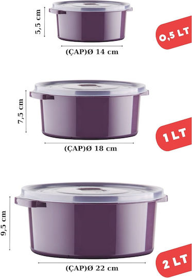 GinzaMaison Set Kunststoff Mittagsboxen Lila 12 Stück