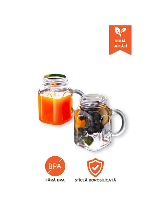 Set Pahare Pentru Bere / Cafea / Cafea Grecească Freddo / Pentru Apă Din Sticlă 450ml 2 Bucăți