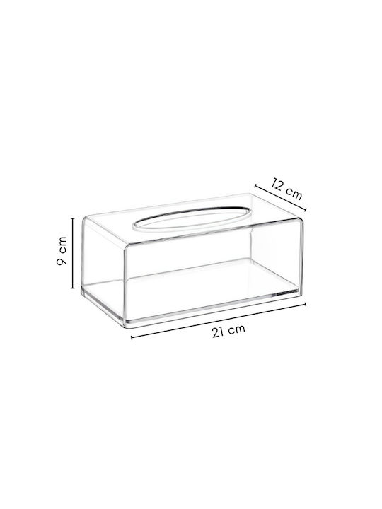 Държач за Кърпички Пластмасов Прозрачен 21x12x9см GNZ-EP-636