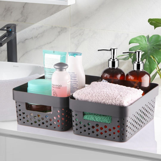 Plastic Gray Storage Basket 11lt 7 Pieces