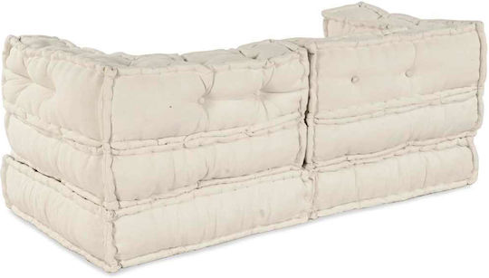 Bean Bag Sofa Poof Cream 70x70x56cm
