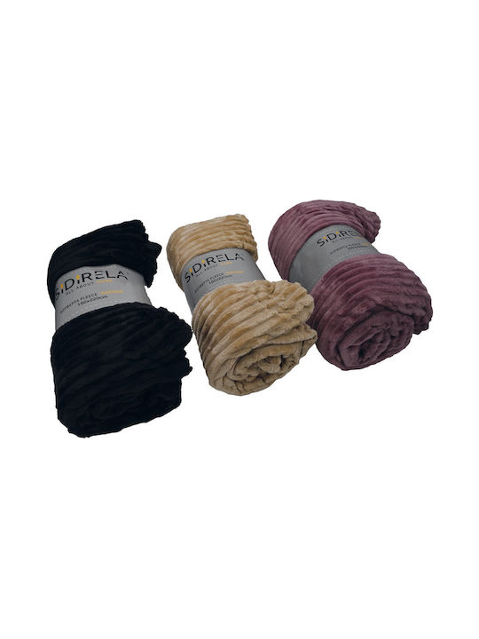 Sidirela Cocoon Blanket Fleece Double 200x220cm Black E-0969