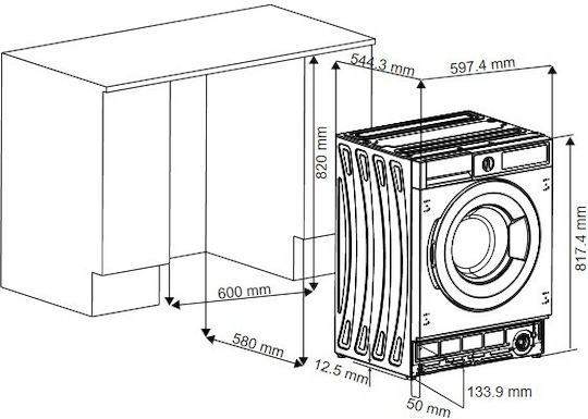 Morris Πλυντήριο-Στεγνωτήριο Ρούχων 8kg/5kg Ατμού 1400 Στροφές