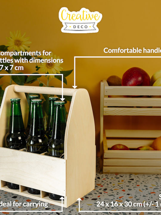 Creative Tabletop Wooden Wine Rack Beige 24x16x30cm