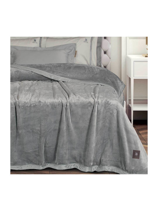 Greenwich Polo Club 3971 Κουβέρτα Βελουτέ Υπέρδιπλη 240x250εκ. Grey