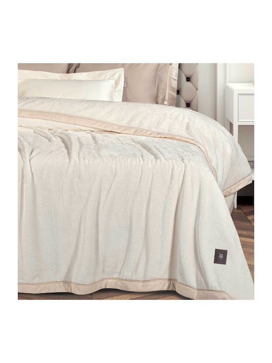 Greenwich Polo Club 3974 Velvet Blanket Double 240x250cm Royal White