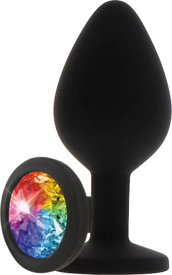 ToyJoy Rainbow Booty Jewel Large Anal Plug Large Large Black 9cm