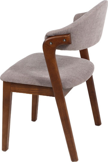 Ismene Dining Room Wooden Chair Grey/walnut 52.5x56x83cm