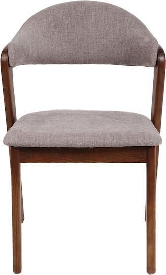 Ismene Dining Room Wooden Chair Grey/walnut 52.5x56x83cm