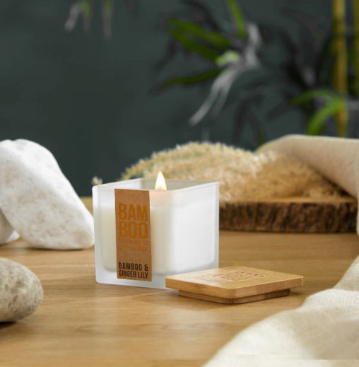 Heart & Home Αρωματικό Κερί Σόγιας Bamboo σε Βάζο Λευκό 210gr