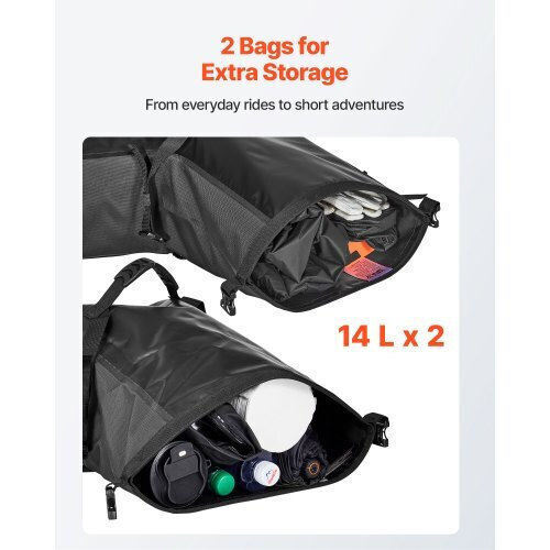 Vevor Motorcycle Saddle Side Bag 28lt in Black Colour
