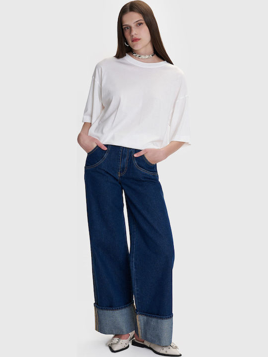 Women's Cotton Short Sleeve Top White 81039126 Off White