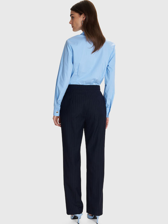Dama Tesatura Pantaloni Cu dungi Blue