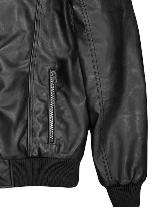 Faux Leather Jacket Black