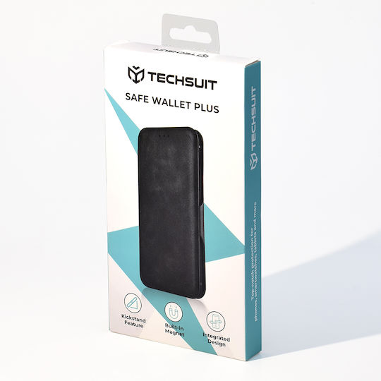 Techsuit Wallet Σιλικόνης Μαύρο (Oppo A5)