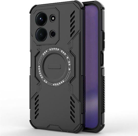 Techsuit Umschlag Rückseite Kunststoff Schwarz (Redmi 15C 4G)