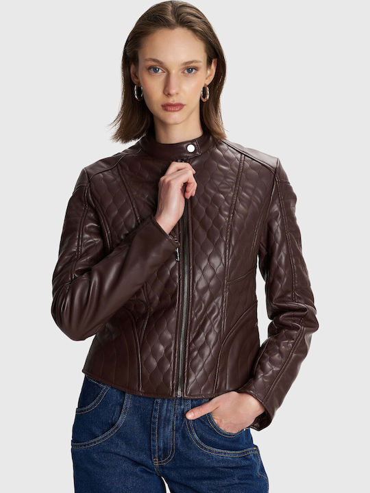 Damen Bikerjacke Brown