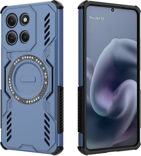 Techsuit Umschlag Rückseite Kunststoff Blau (Moto G86)