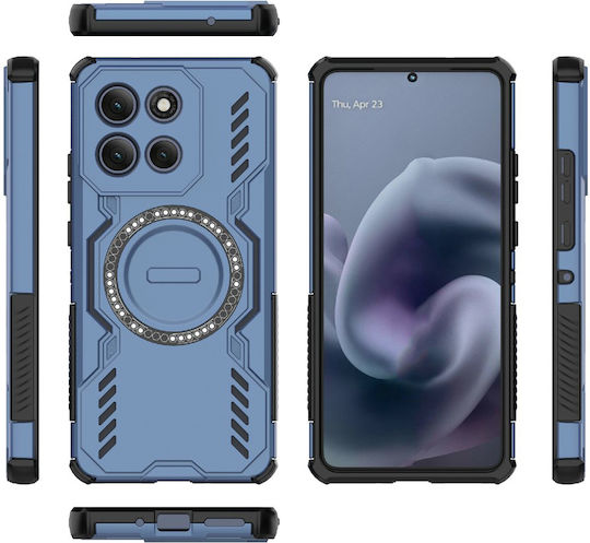 Techsuit Umschlag Rückseite Kunststoff Blau (Moto G86)