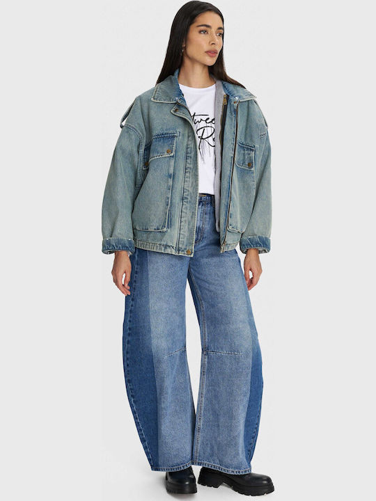 Jachetă de femei din denim Blue