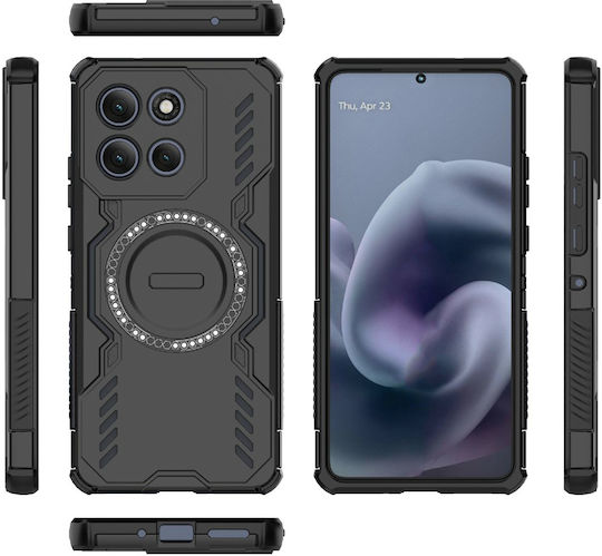 Techsuit Umschlag Rückseite Kunststoff Schwarz (Moto G86)