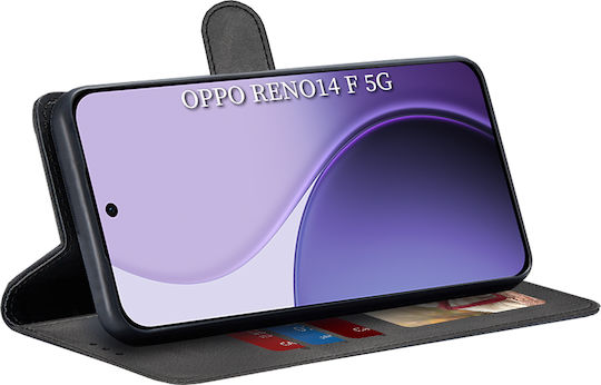 Techsuit Book Silicone Black (Oppo Reno14F)