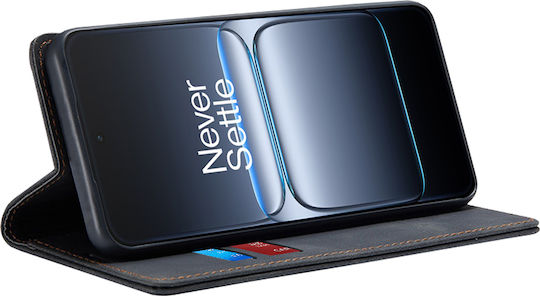 Techsuit Buchen Sie Silikon / Synthetisches Leder Schwarz (OnePlus Nord 5)
