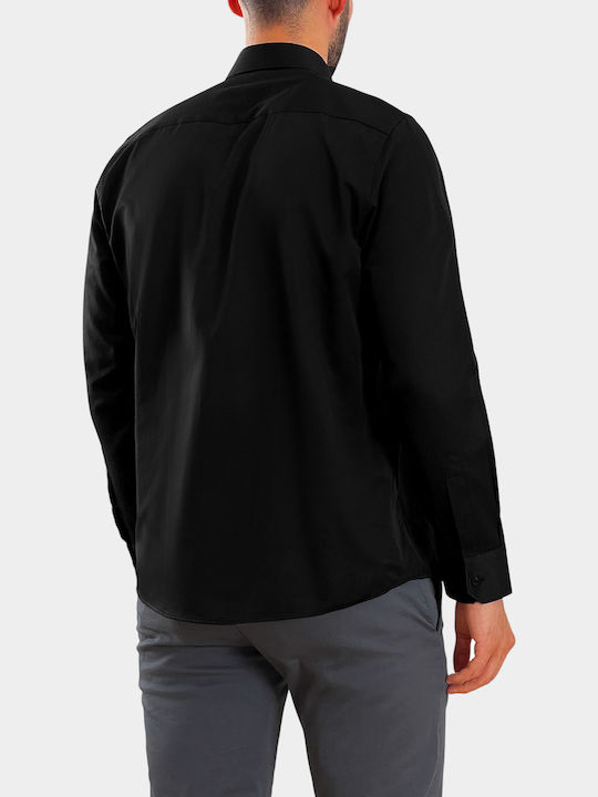 Long-sleeved Cotton Shirt Black