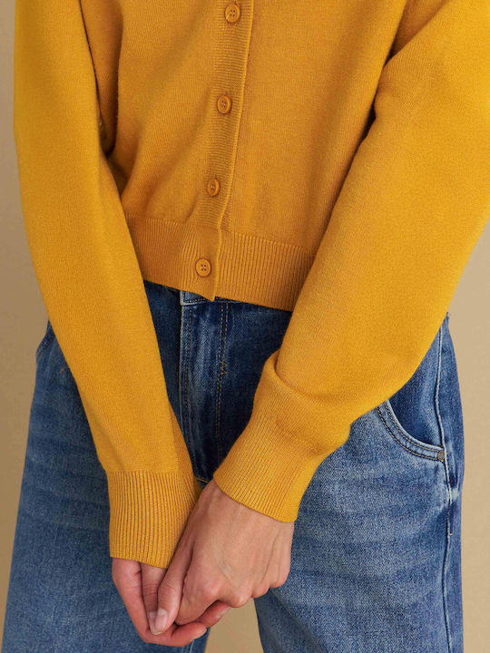 Дамска плетена жилетка Yellow