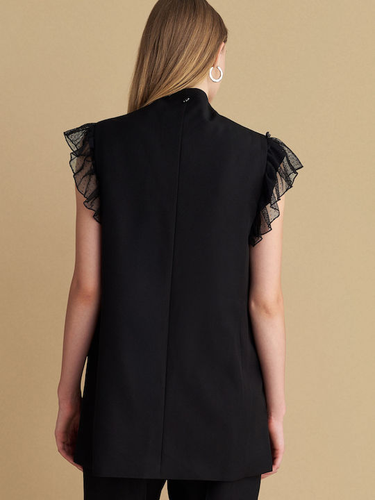 Long Women's Vest Black