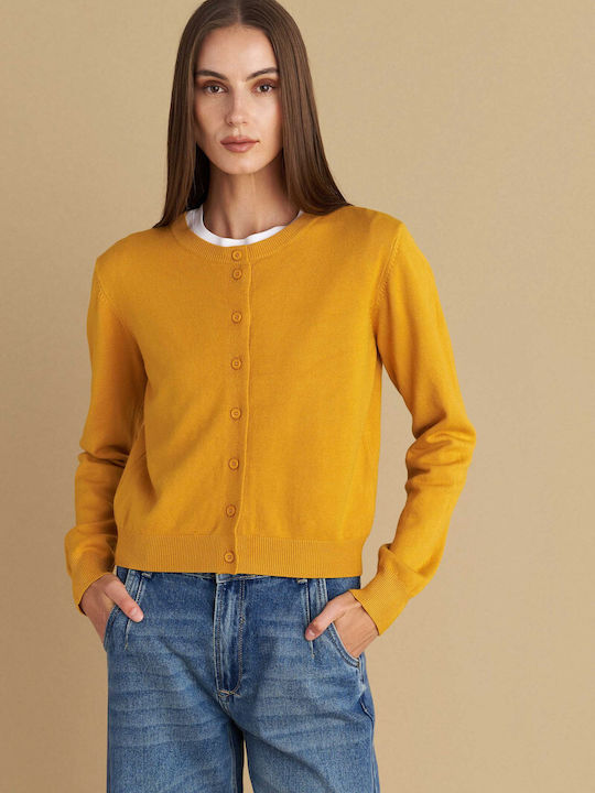 Дамска плетена жилетка Yellow