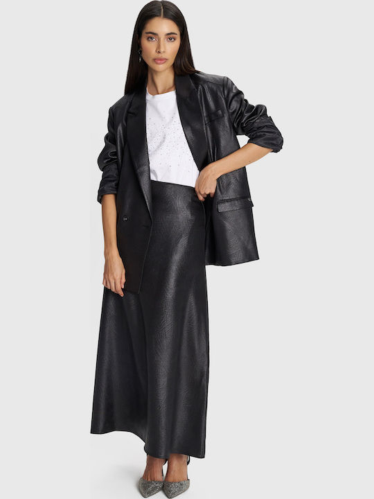 ALE - The Non Usual Casual Blazer pentru femei Piele Sacou Black