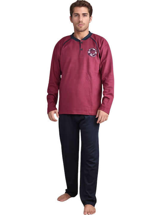 Rimoli Men's Winter Pajamas Set Bordeaux