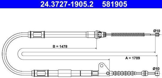 Handbrake Cable Toyota Avensis T22 Ate 24372719052