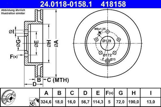 Mazda CX-7 ER Bremsscheibe ATE 24011801581