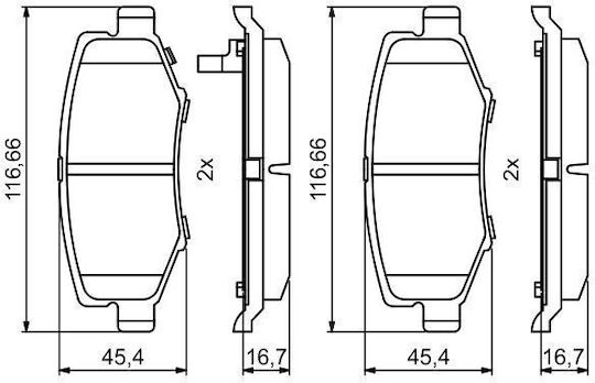 Bosch Bremsbelag für Jeep Cherokee / Kompass / Wrangler