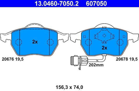 Plăcuțe de frână Audi A6 4a C4 Ate 13046070502