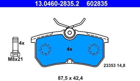 Brake Pads Ford Fiesta V Jh Jd Ate 13046028352