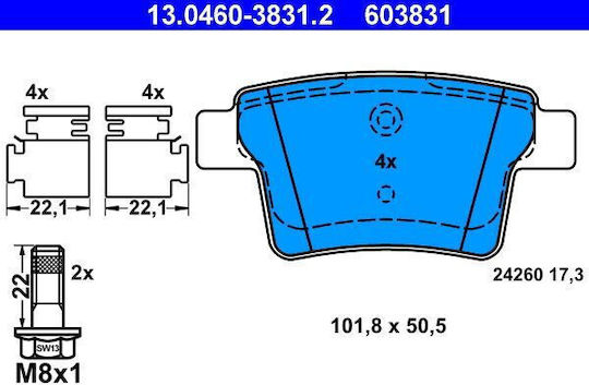Brake Pads Ford Mondeo Iii B5y Ate 13046038312