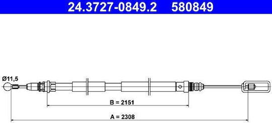 Cablu frână de mână Citroen C8 Ea Eb Ate 24372708492