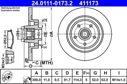 Renault Laguna Iii Bt0 1 Ate 24011101732 Brake Disc