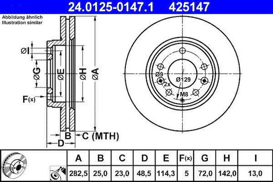Brake Disc Mazda 6 Gg Ate 24012501471