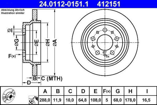 Brake Disc Volvo S60 I Ate 24011201511
